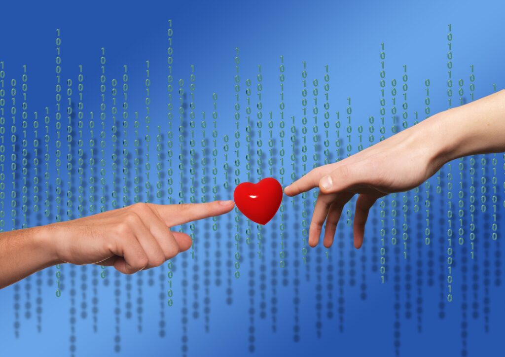 Cuore e codice. Photo free da Pixabay.