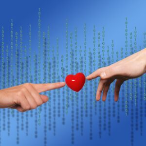 Cuore e codice. Photo free da Pixabay.